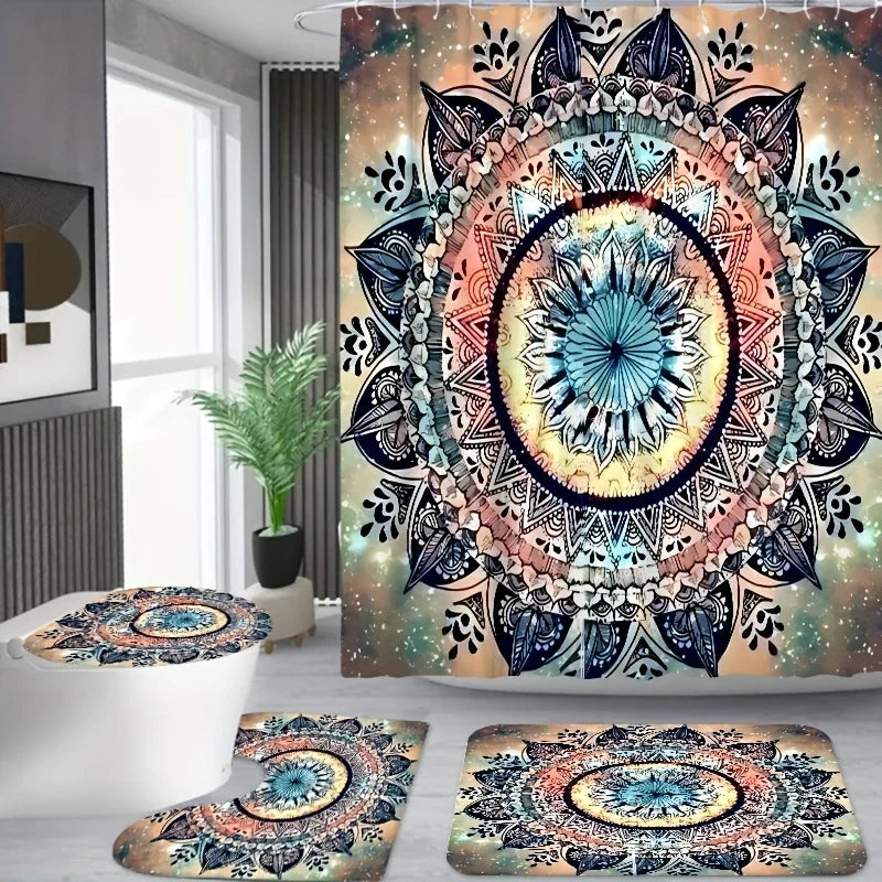 4pcs Starry Sky Mandala Printed Shower