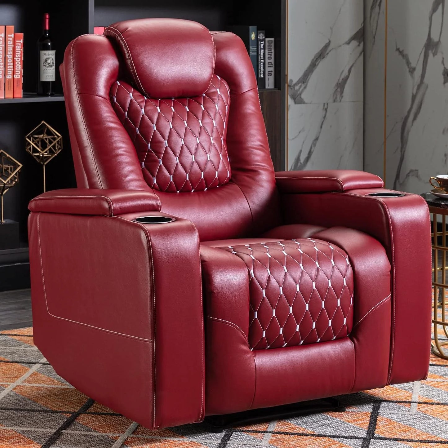 Electric Power Recliner Chair with USB Ports and Cup Holders,