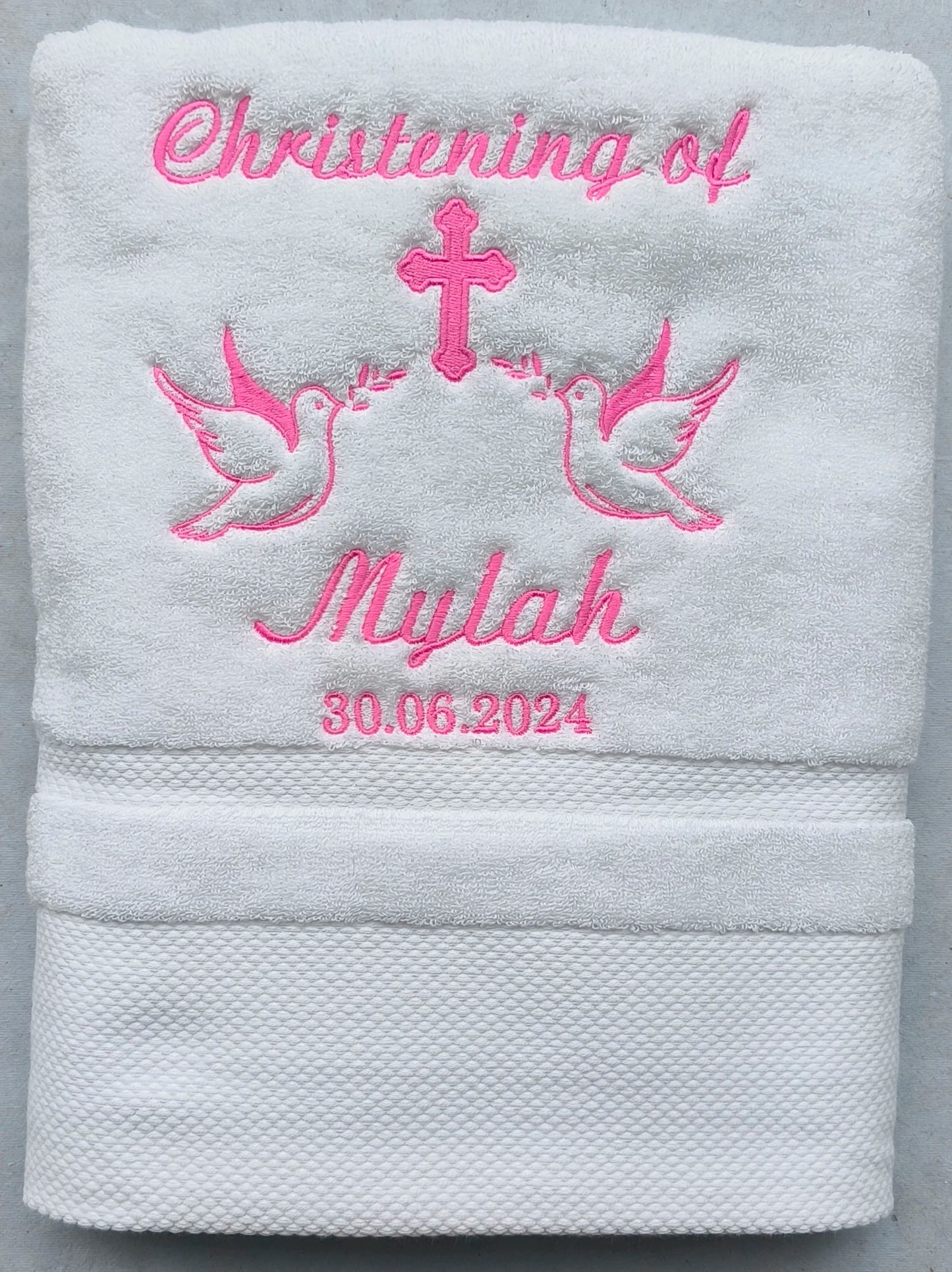 Customized Baptism Towel 70x140cm Bath Towels for Baby