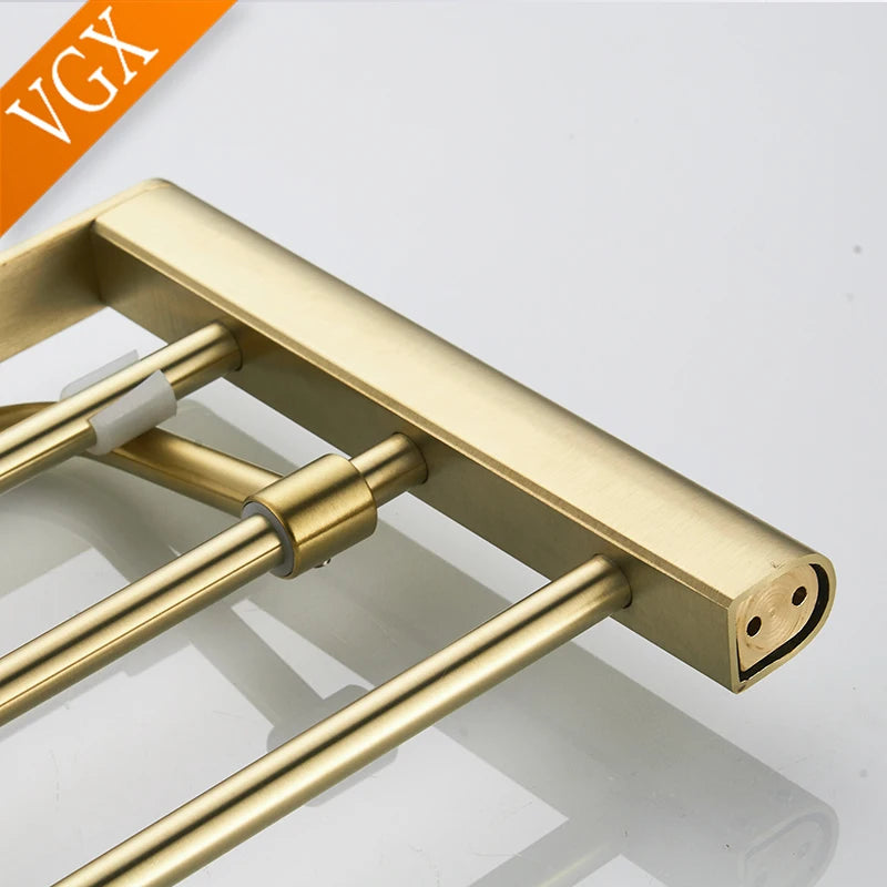 VGX Gold Bathroom Towel Holder Stainless Steel Towel Rack