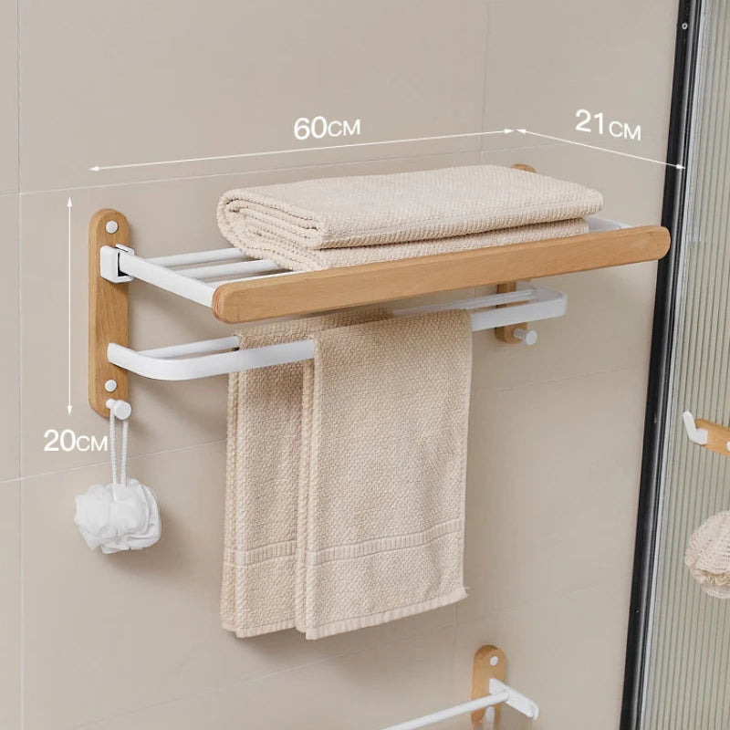 Bathroom towel bar no punching toilet storage shelf bathroom organizer