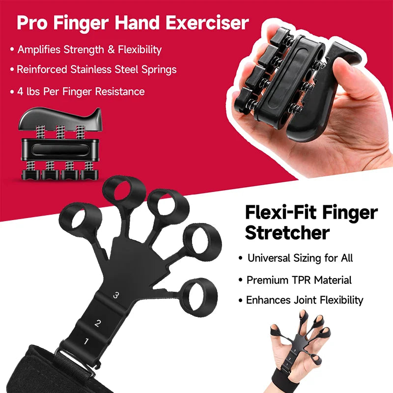 Adjustable Hand Gripper Kit (5-in-1) - Forearm & Finger Exercise,