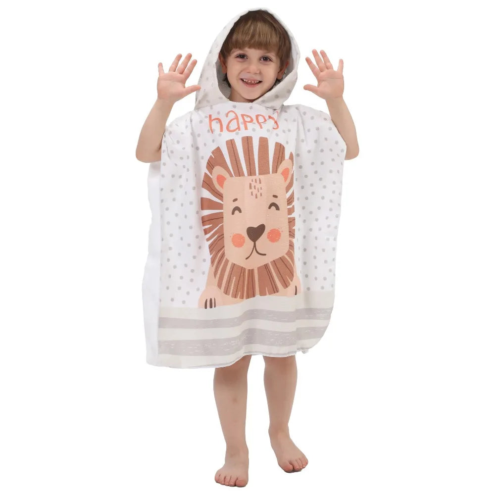 Children's Bath Beach Towel Poncho with Hood