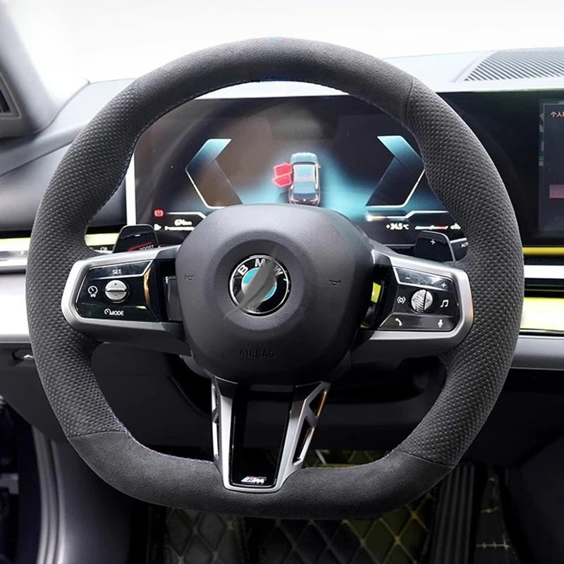 Hand Stitched High quality suede Car Steering Wheel Cover
