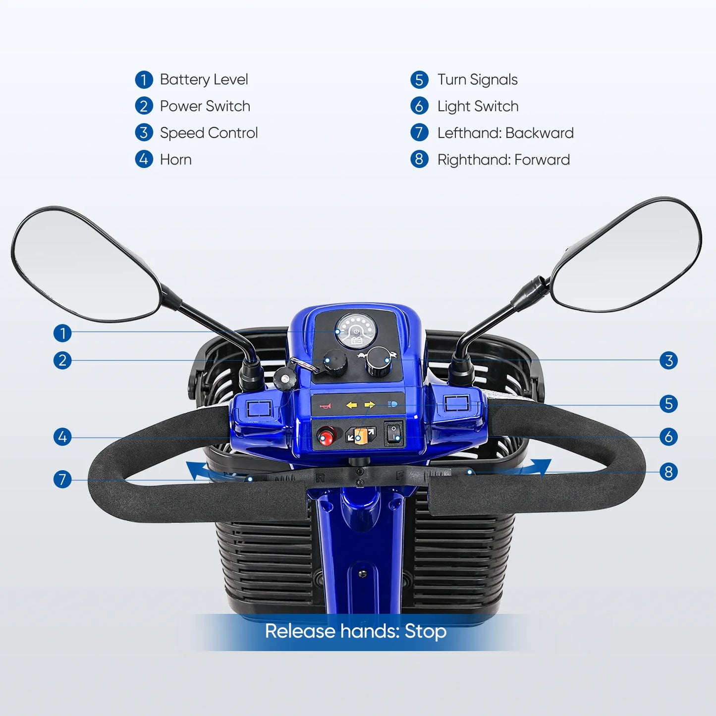 Mobility Scooter 4 Wheel Folding for Seniors Adults