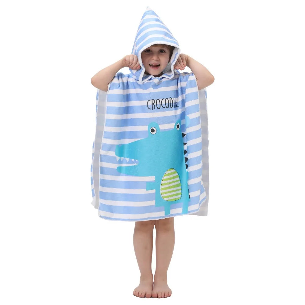 Children's Bath Beach Towel Poncho with Hood
