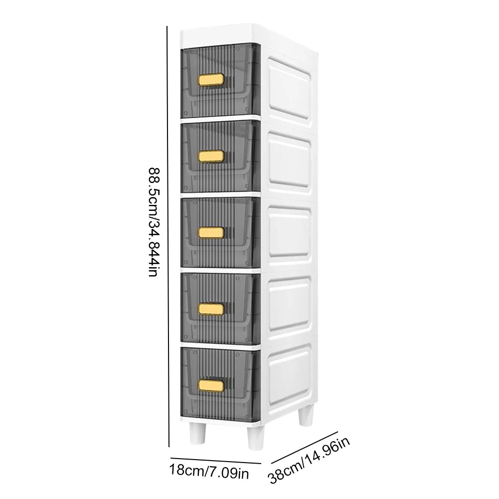 4/5 Tier Bathroom Storage Cabinet Installation-Free Toilet Drawer Closestool Crevice Rack Corner  Kitchen Organizer Rack Shelves