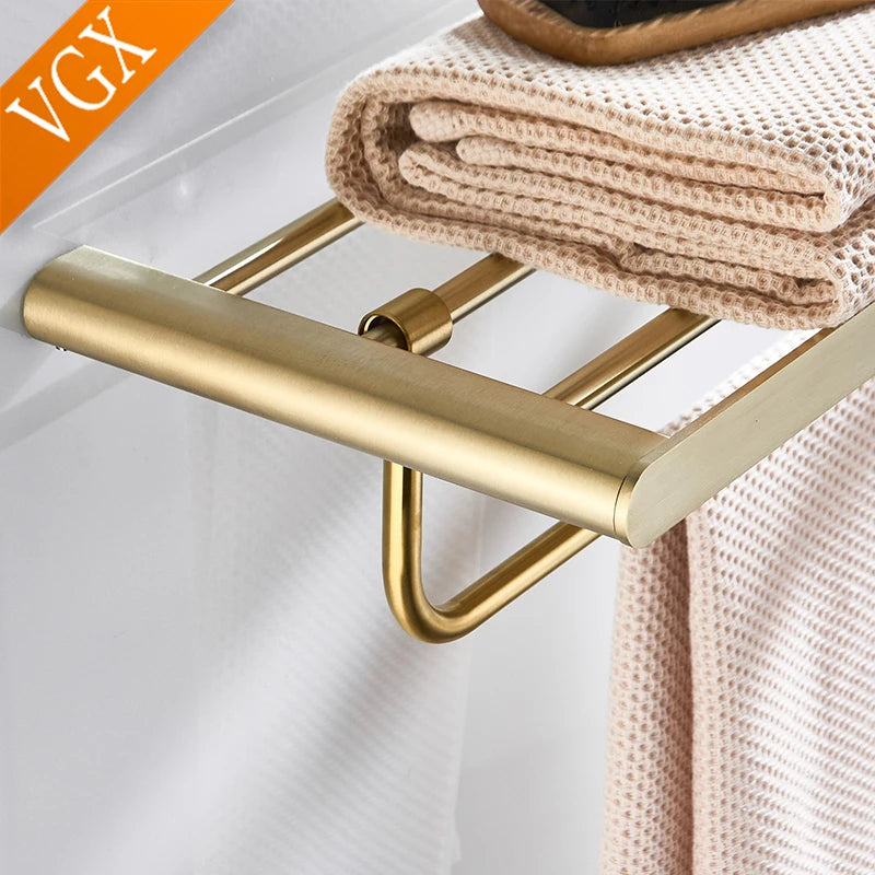 VGX Gold Bathroom Towel Holder Stainless Steel Towel Rack