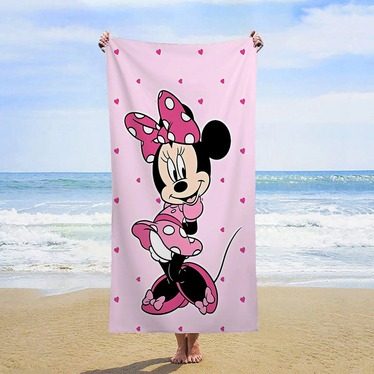 Minnie Mouse Large Bath Towels Bathroom Serviette Microfibre