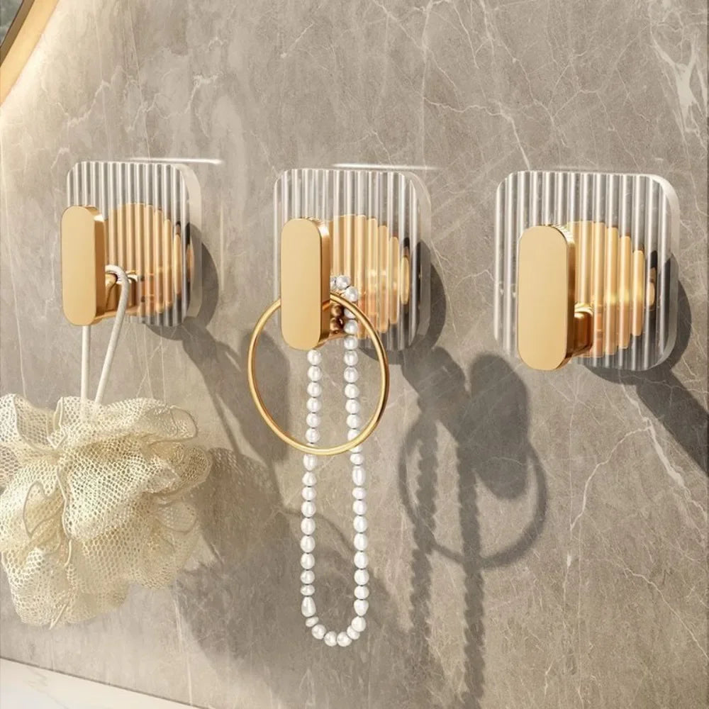 Heavy - Duty Luxury Gold Square Adhesive Hook