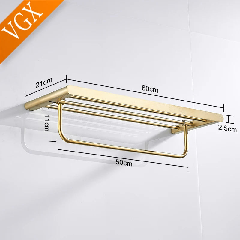 VGX Gold Bathroom Towel Holder Stainless Steel Towel Rack