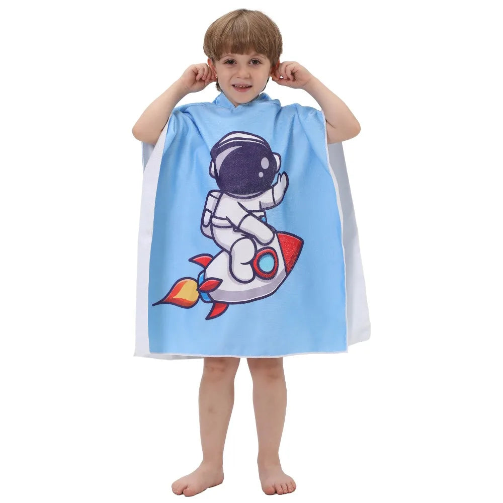 Children's Bath Beach Towel Poncho with Hood