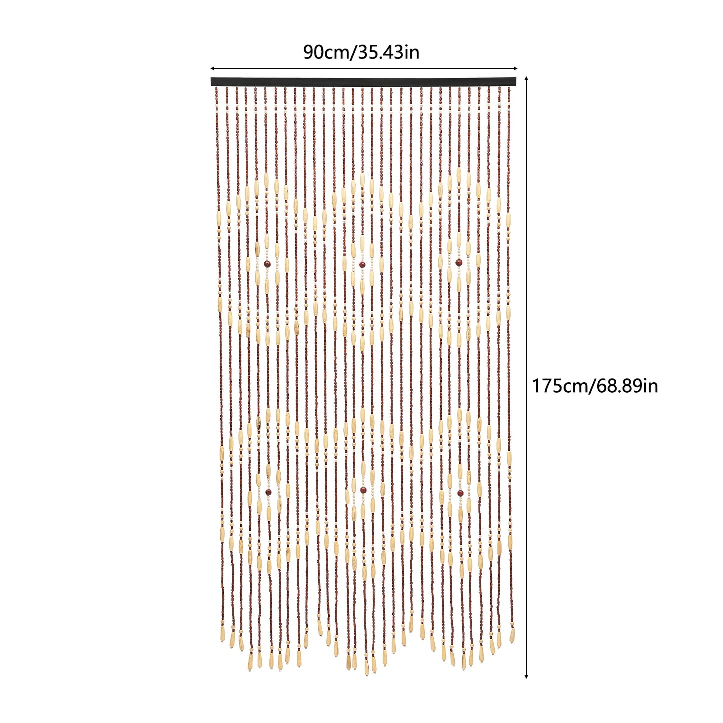 Natural Wooden Door Beaded Curtain, Doorway Beads