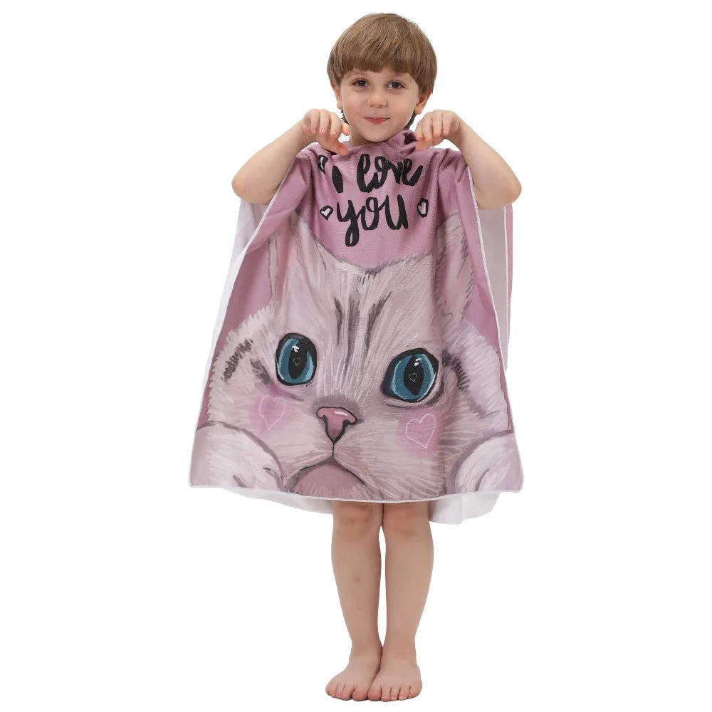 Children's Bath Beach Towel Poncho with Hood
