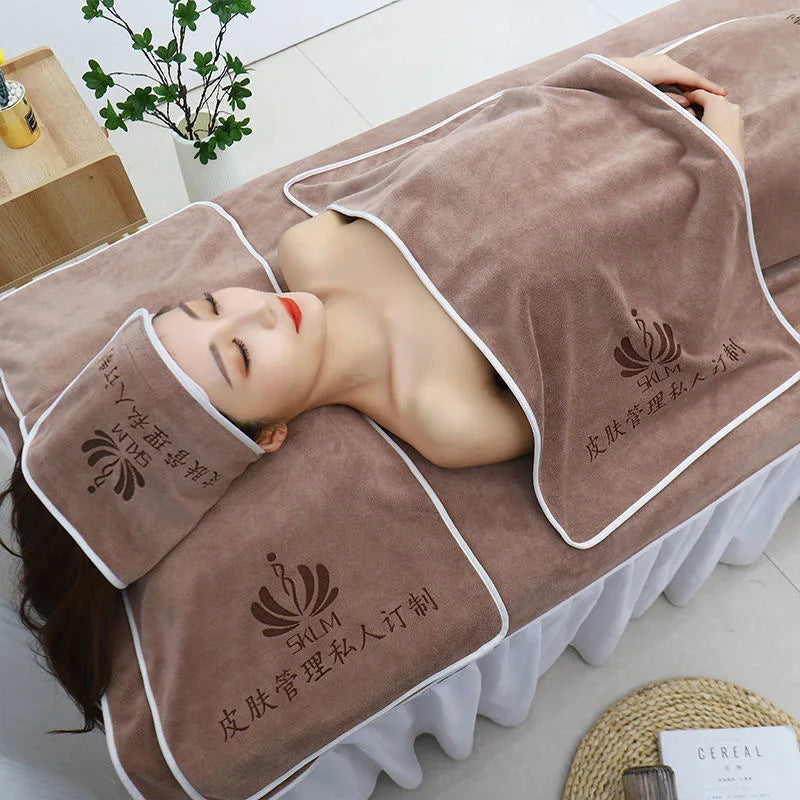 5pcs SPA Dedicated Towels Thickened Beauty Logo Bath Hair Towel