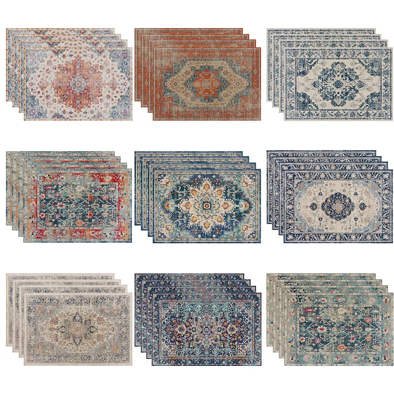 4/6/8Pcs Bohemian Retro Linen Placemat 30*45CM Line