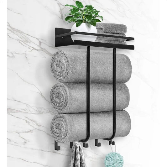 Towel Racks for Bathroom Towel Rack Wall Mounted with Metal Shelf