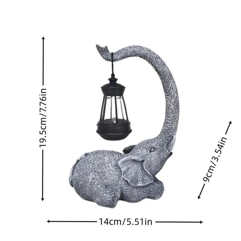 Elephant Solar Light Sculpture for Garden/Yard Decoration