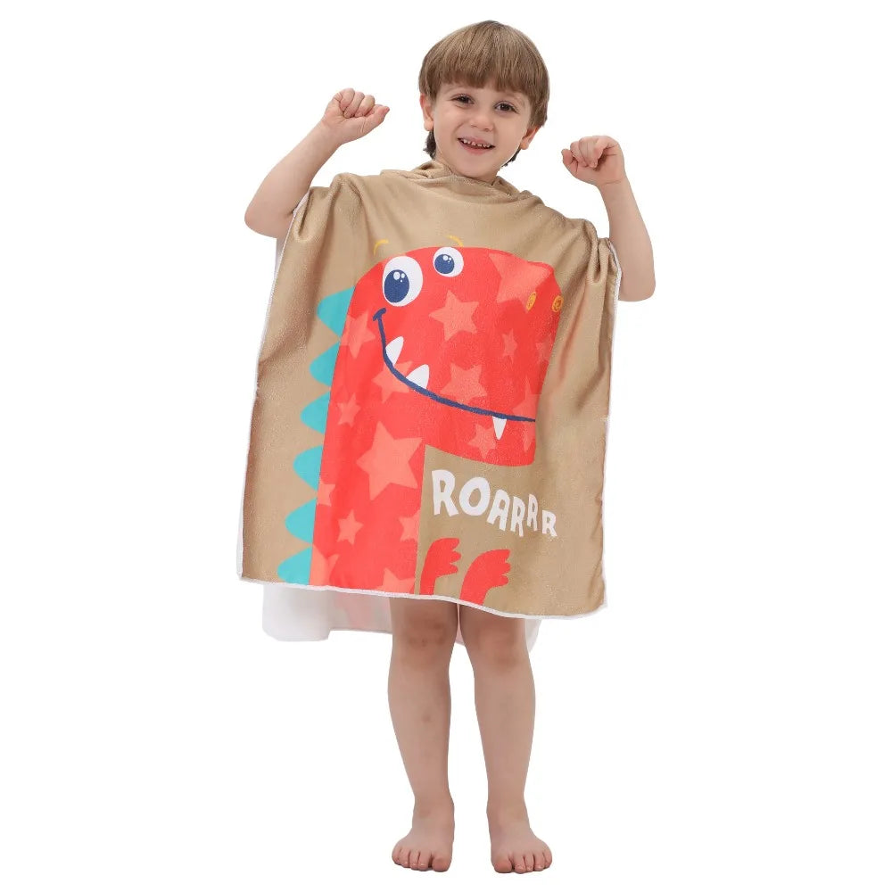 Children's Bath Beach Towel Poncho with Hood