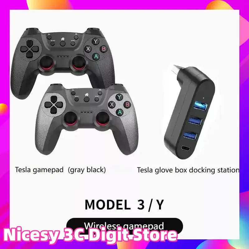 Wireless USB Game Controller for Tesla Model Y/3/X/S Double Player