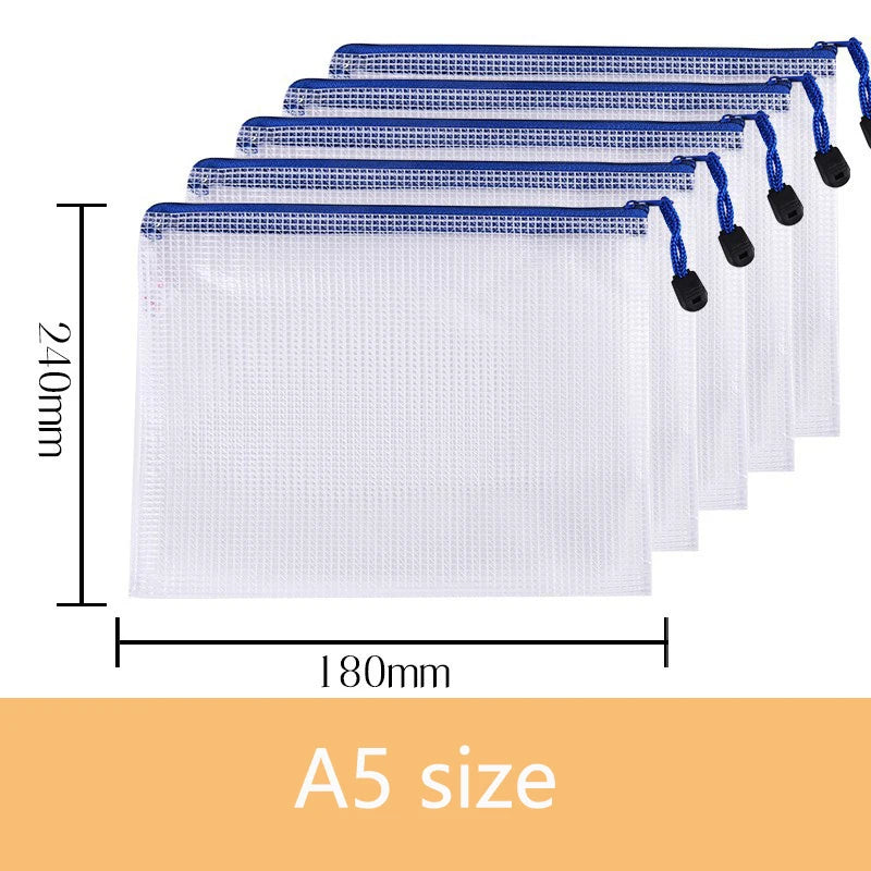 5Pcs Thickened A4/A5/A6 File Bag with Zipper