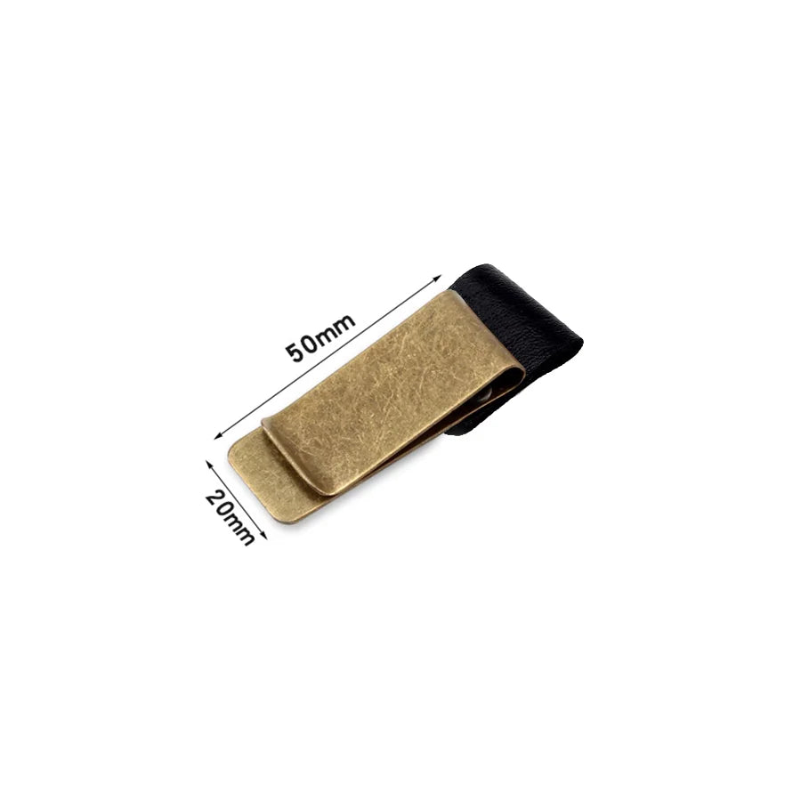 Handmade Leather Brass Stainless Steel Pen Holder Clip