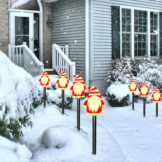 Gnomes Lighted Garden Stakes Christmas Gnomes
