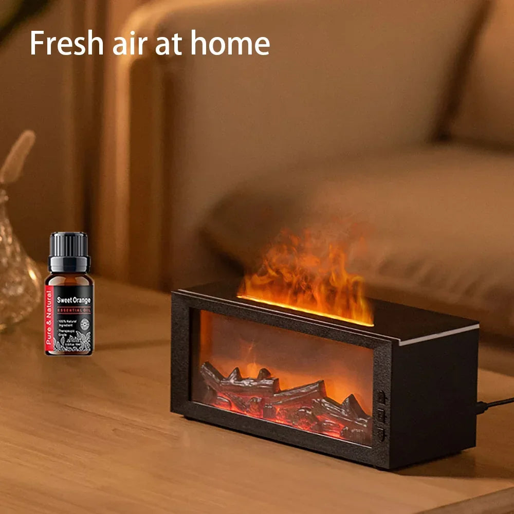 300ml Essential Oil Diffuser with Colorful Flame, Aromatherapy Machine,