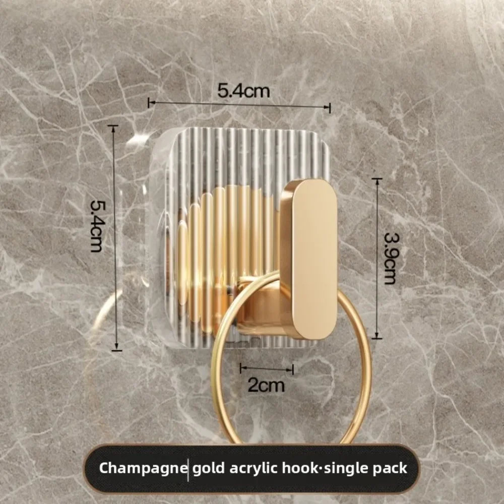 Heavy - Duty Luxury Gold Square Adhesive Hook