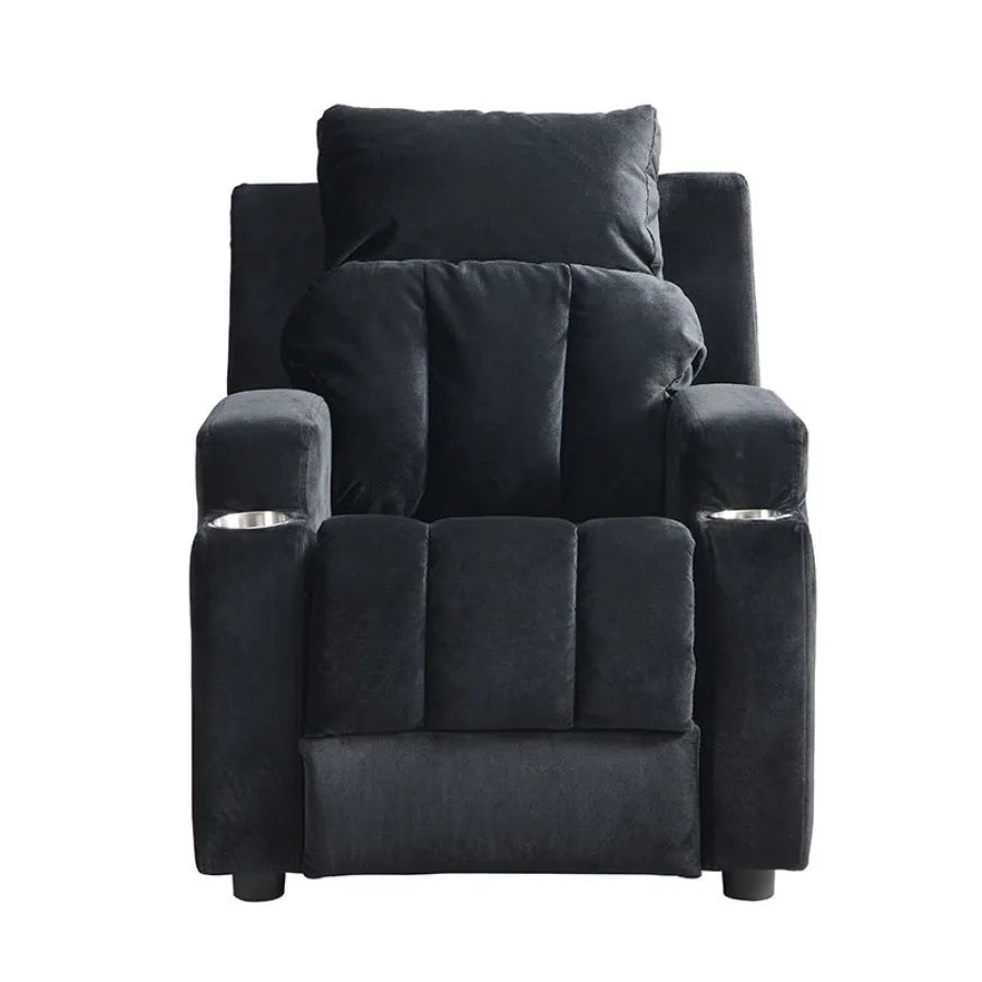 Recliner Chair; Upholstered Couch with Two Cup Holder;