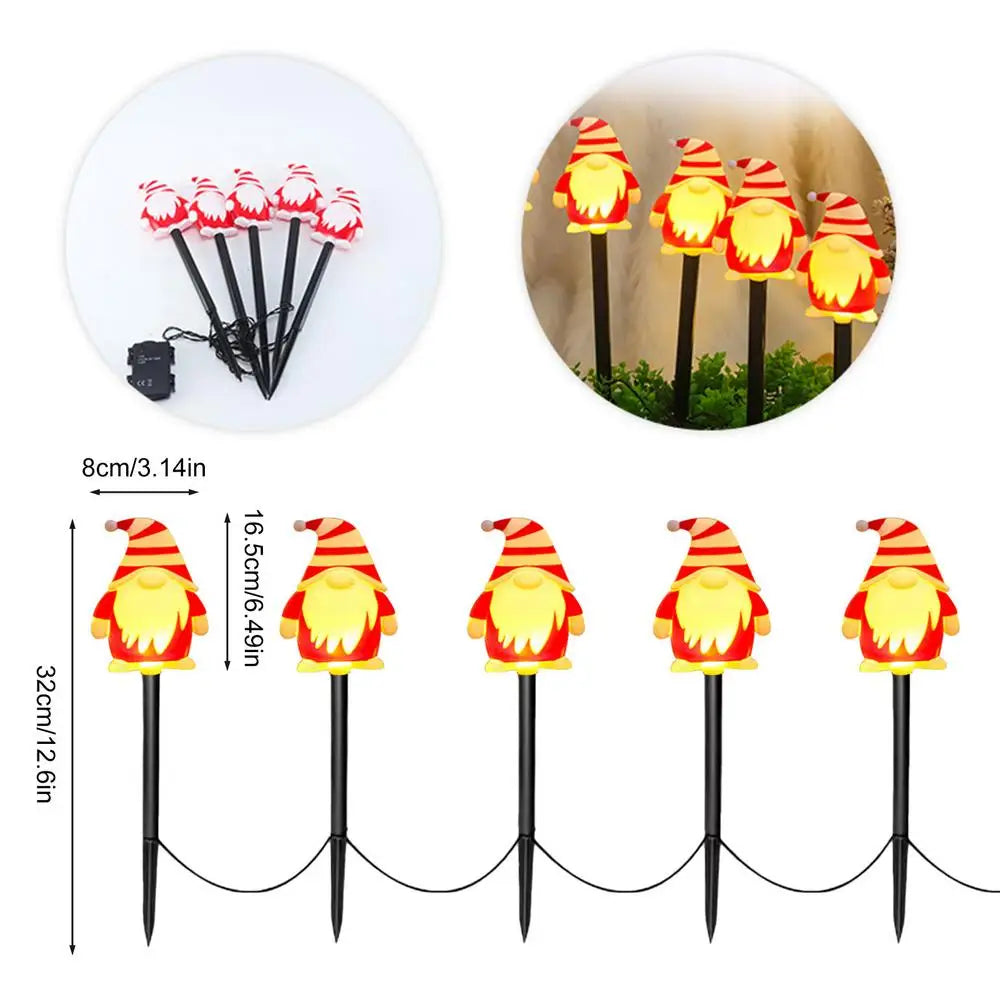 Gnomes Lighted Garden Stakes Christmas Gnomes