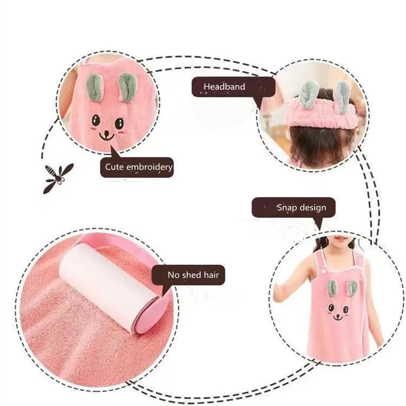 Children's Cute Cartoon Bath Towel Does Not Remove Hair