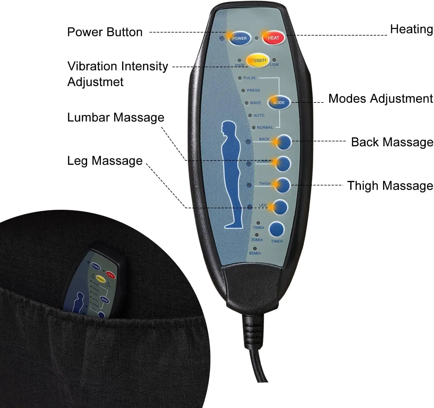 Massage Swivel Rocker Recliner with Heat