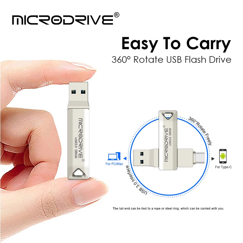 2 in 1 OTG USB 3.0 & usb-C Flash Pen Drive Memory Stick