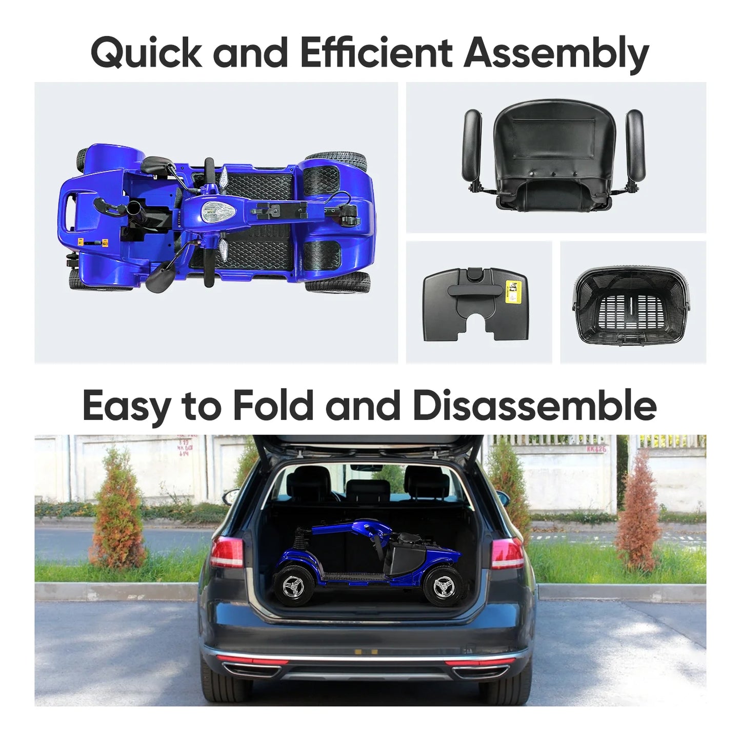 Mobility Scooter 4 Wheel Folding for Seniors Adults