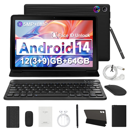 Android 14 10 inch Tablet, A523 Octa Core, 8GB RAM + 64GB ROM(TF 1TB), 5000mAh,