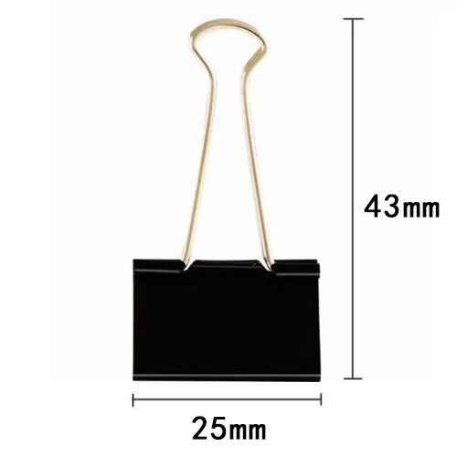 10PCS Metal Paper Clip 19 25 32 41 51mm Foldback Metal Binder