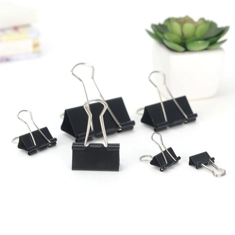 10PCS Metal Paper Clip 19 25 32 41 51mm Foldback Metal Binder