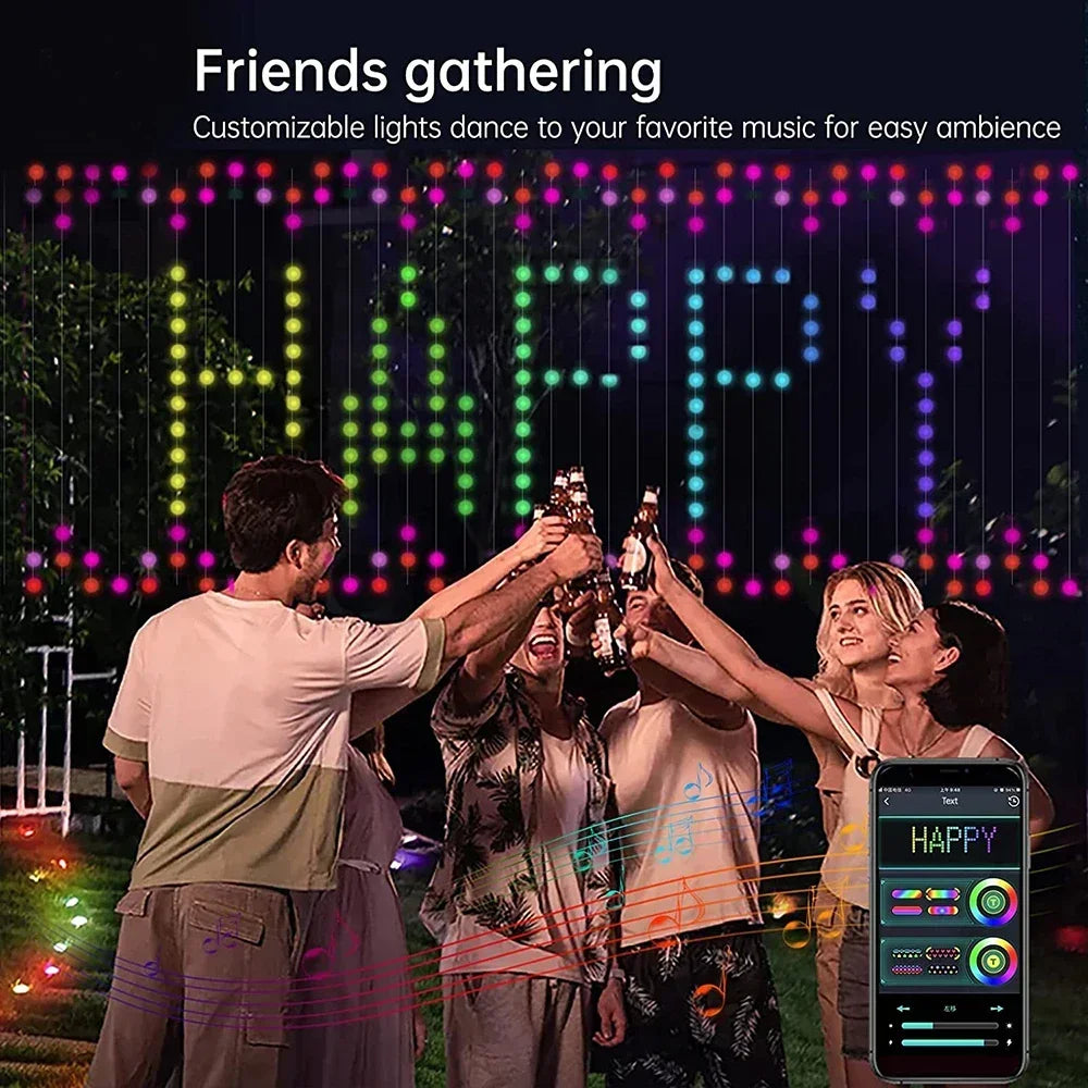 Smart LED Curtain Light APP Control RGB Dimmable DIY Pattern Music