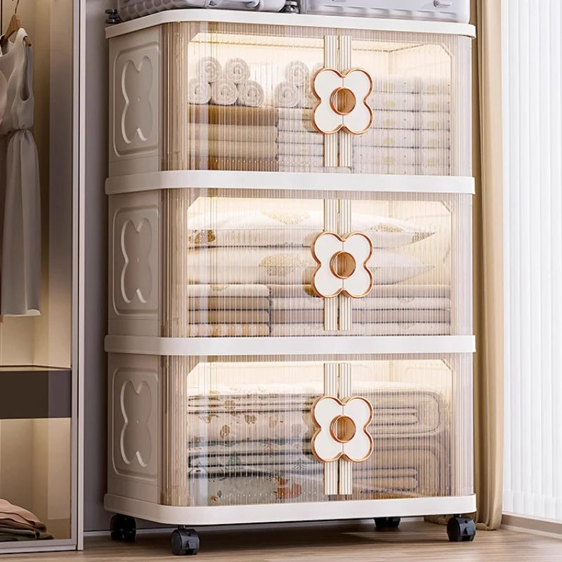 Bathroom Aesthetic Wardrobe Modern Handles Plastic Organizer