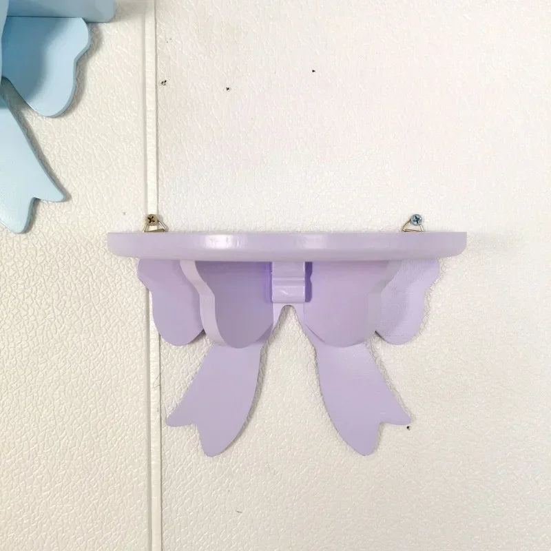 Wooden Decorative Shelves Girls' Room Organizer Holder Pink Wall Shelf