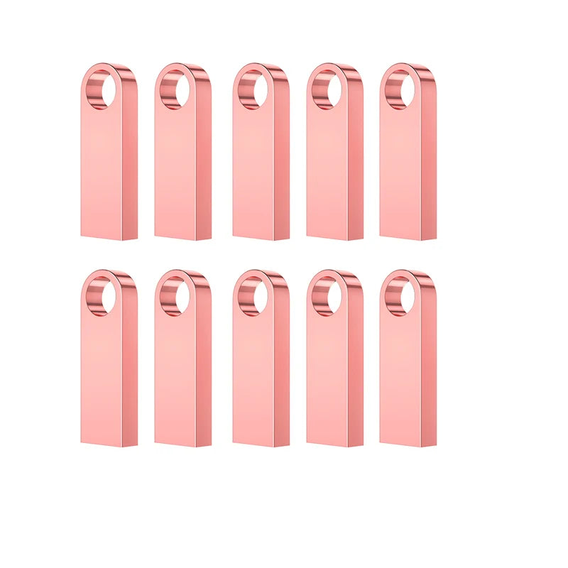 10Pcs/lot Metal USB Flash Drive 4GB 8GB Pen Drive 16GB 32GB cle USB Stick