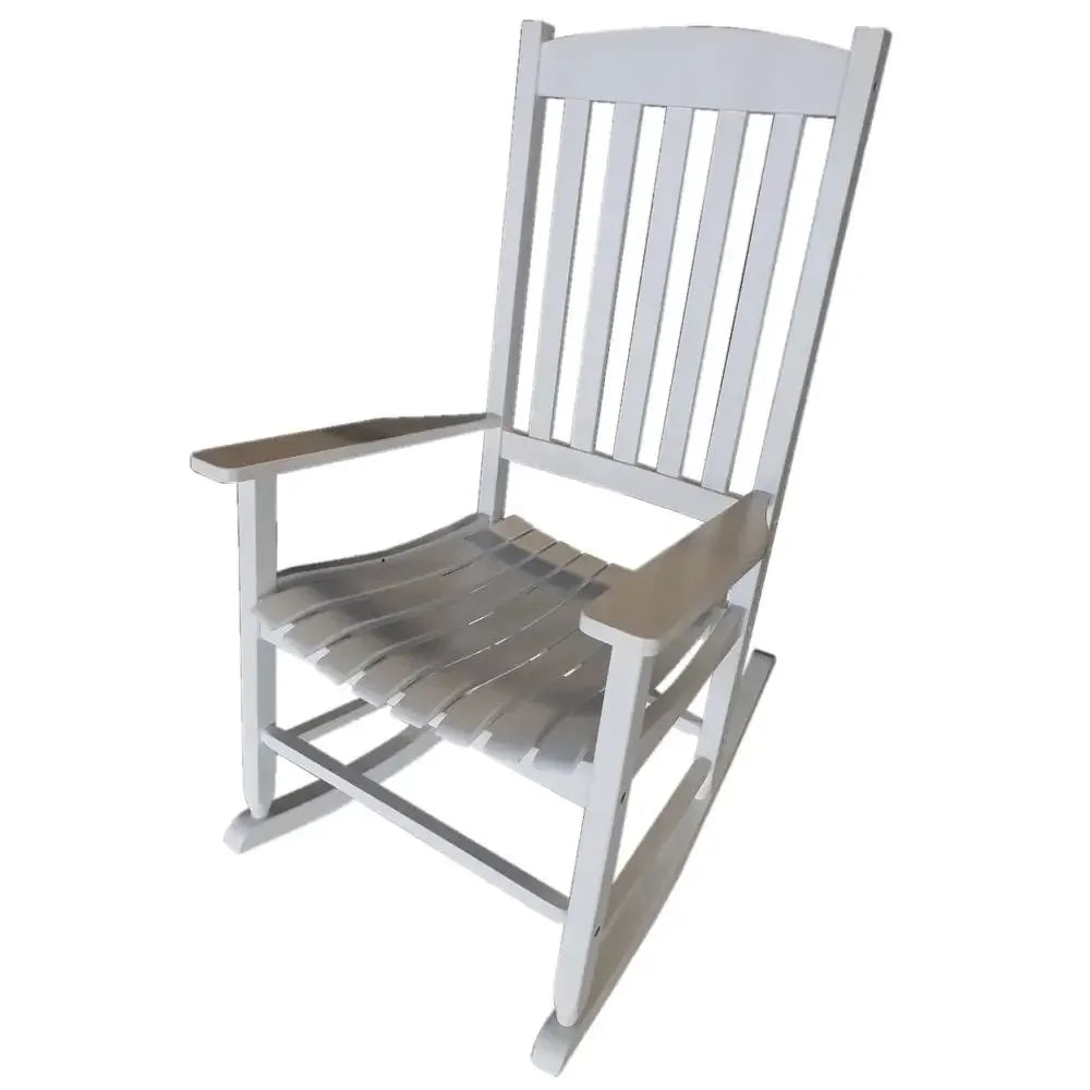 Outdoor White Wood Porch Rocking Chair