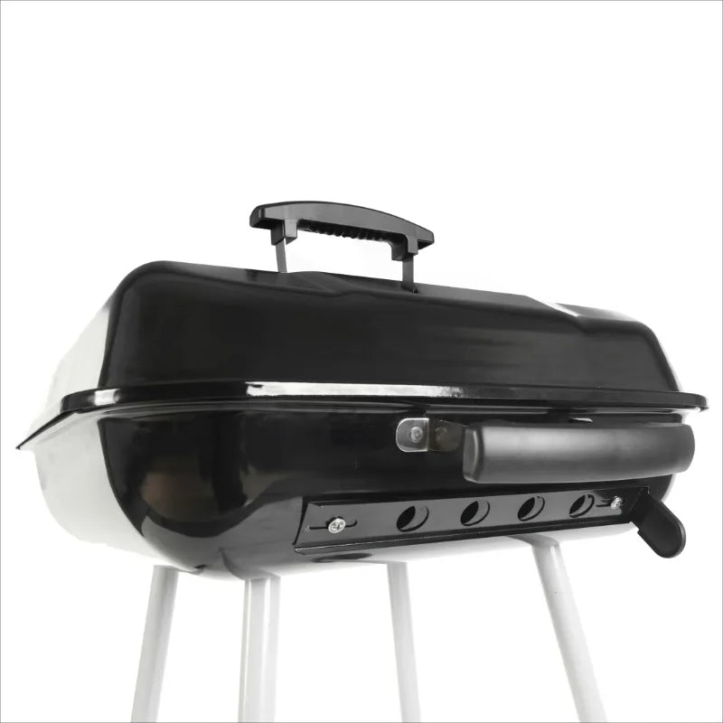 17.5" Square Steel Charcoal Grill on Wheels,