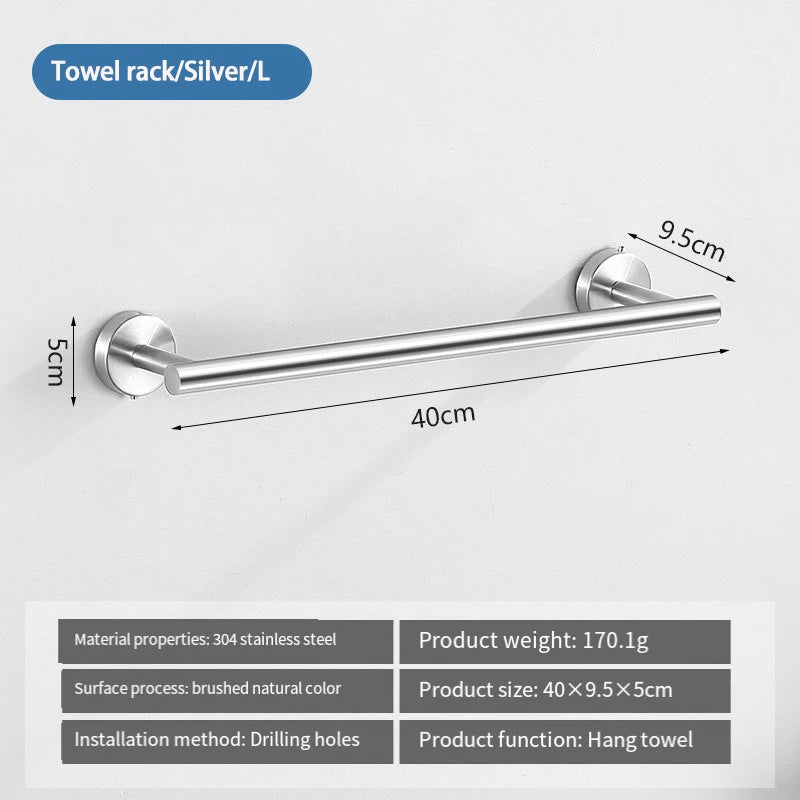 304 Stainless Steel Heavy Duty Towel Rack,Bath Towel Rod,Towel Ring,