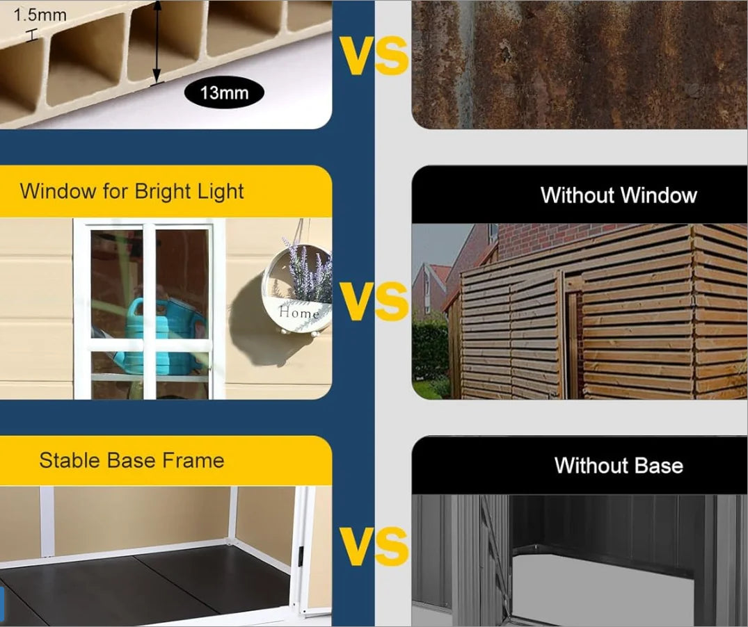 6x3 FT Storage Shed, Waterproof Resin Outdoor