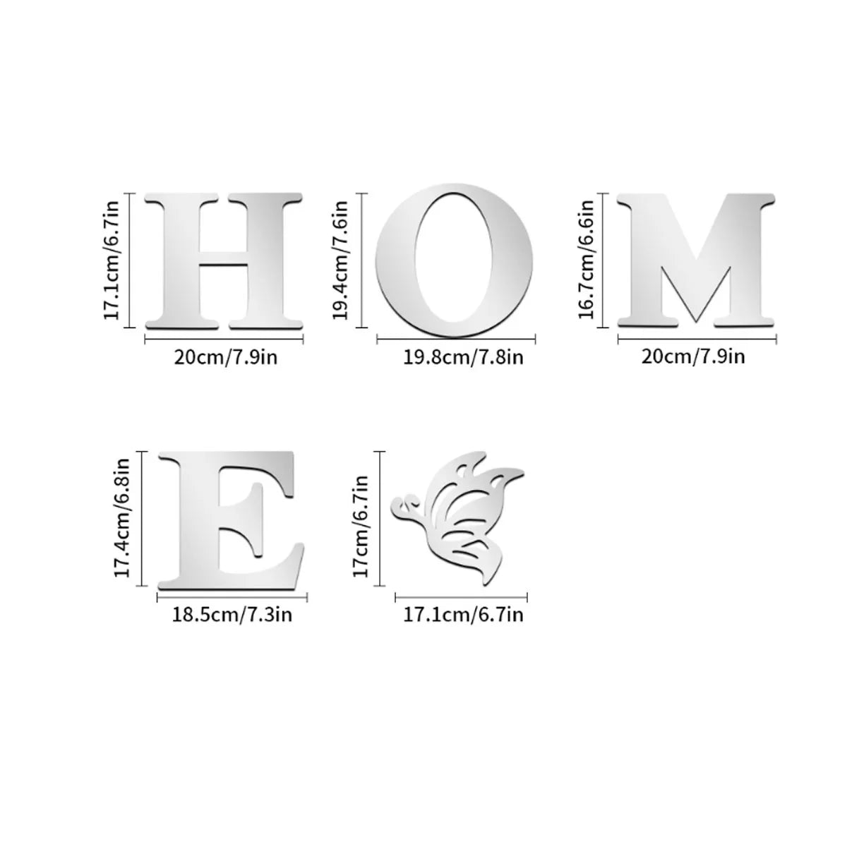 HOME Home Logo 3D Mirror Wall Sticker, Entrance Decoration.