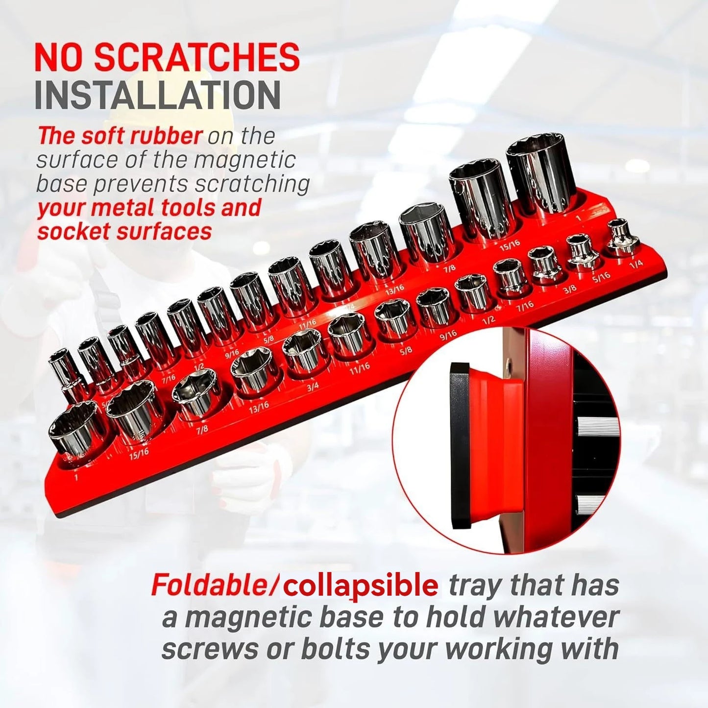 Magnetic Socket Organizer, 6-Piece Tool Organizer