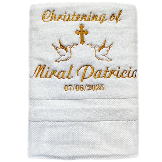 Customized Baptism Towel 70x140cm Bath Towels for Baby