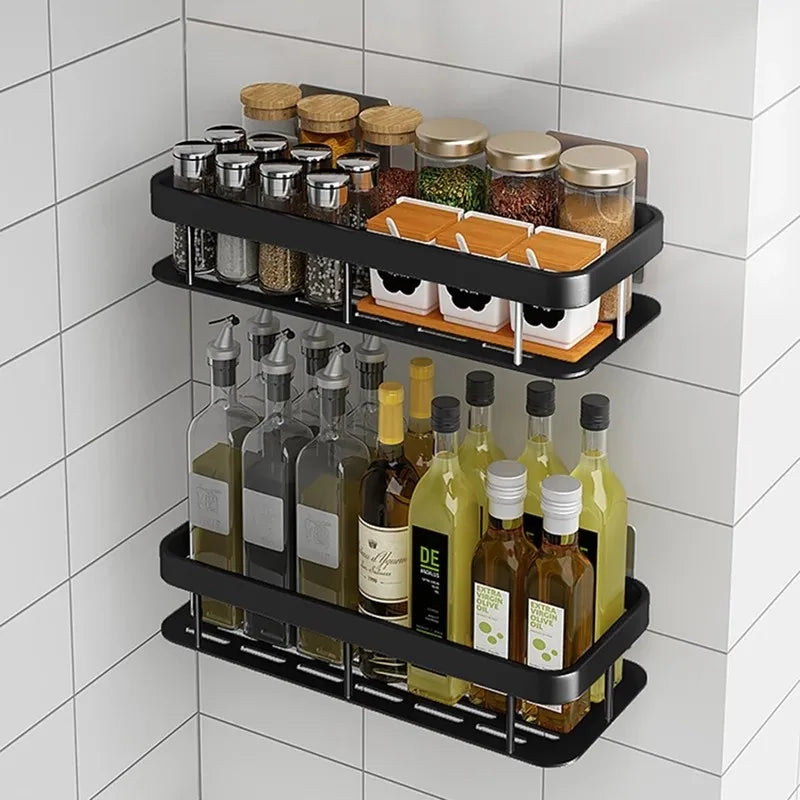 Bathroom Shelf No-drill Wall Mounted Shelves Shampoo Storage Rack Holder